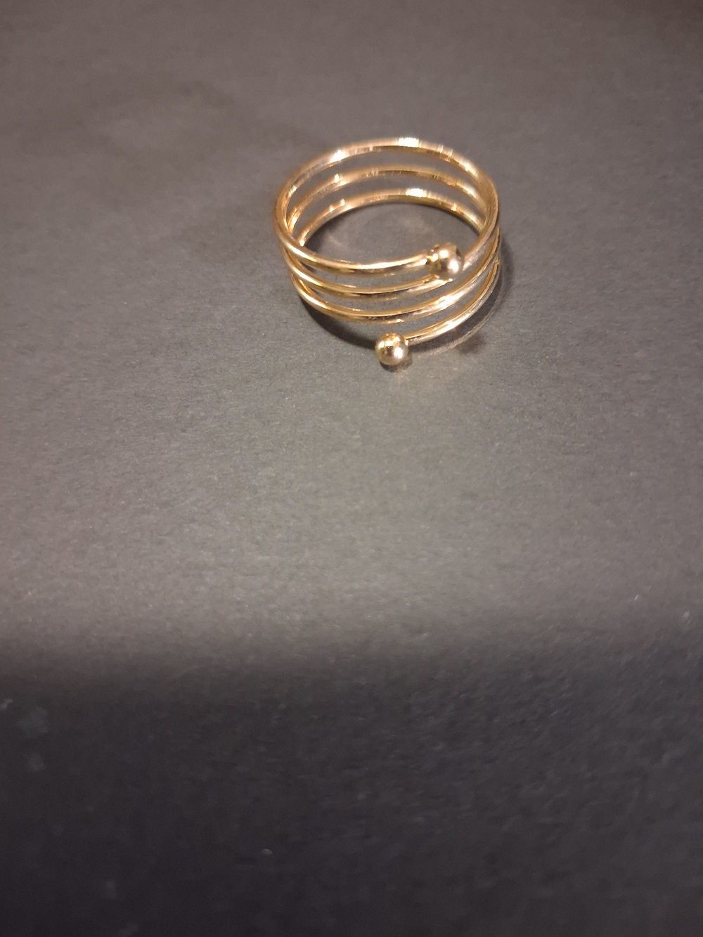 Gold-Tone Spiral Stackable Ring - Womens